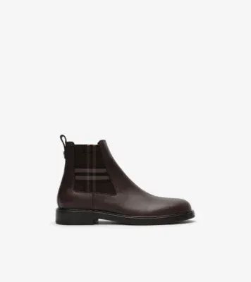 Leather Pembroke Boots in Peat brown