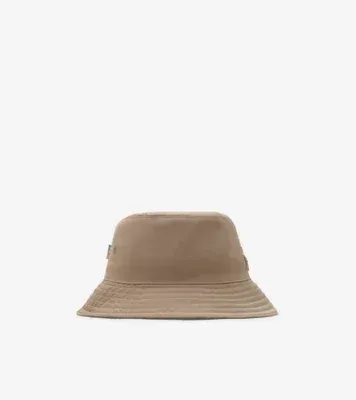 Nylon Blend Bucket Hat in Taupe beige