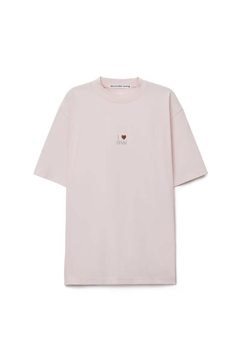 CRYSTAL HOTFIX I HEART AW OVERSIZED TEE