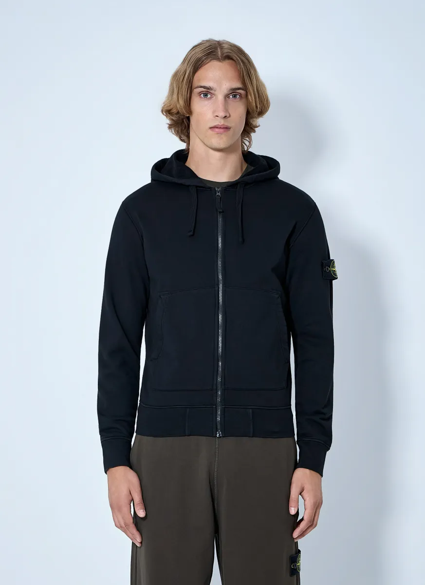Zip-Up Hoodie with Sleeve Patch