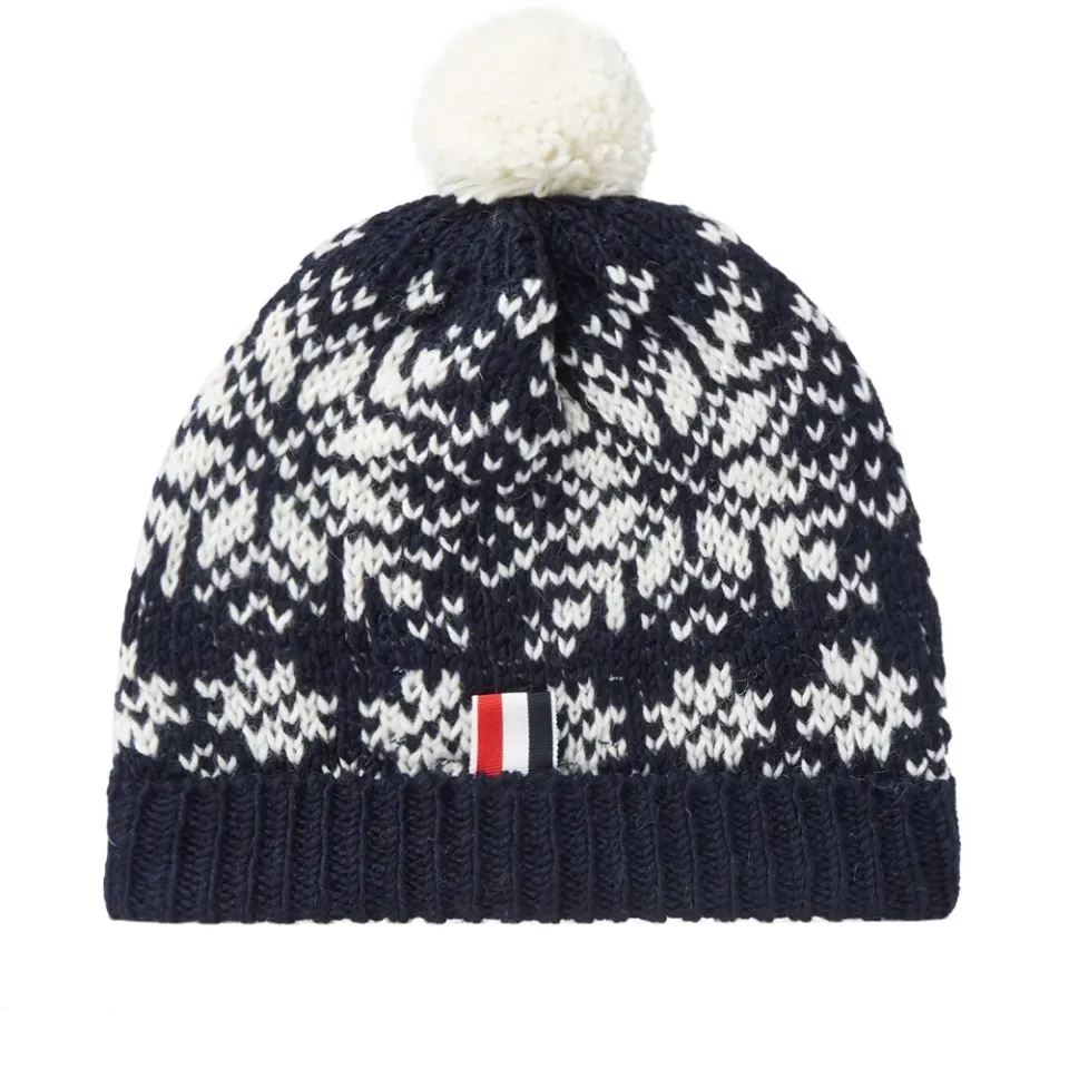 Snowflake Fair Isle Pom-Pom Hat