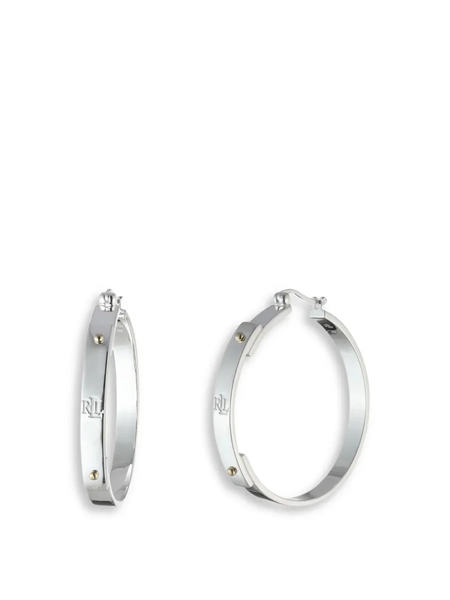 Sterling Silver Two Tone Hoops