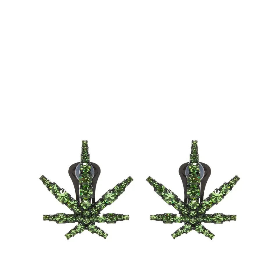 Leaf Crystal Earrings