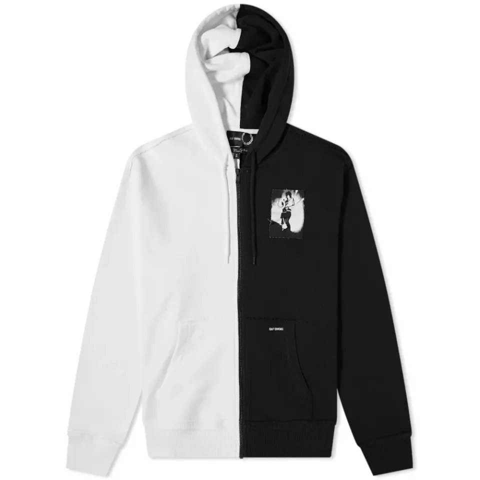 Patch Zip Through Split Hoodie