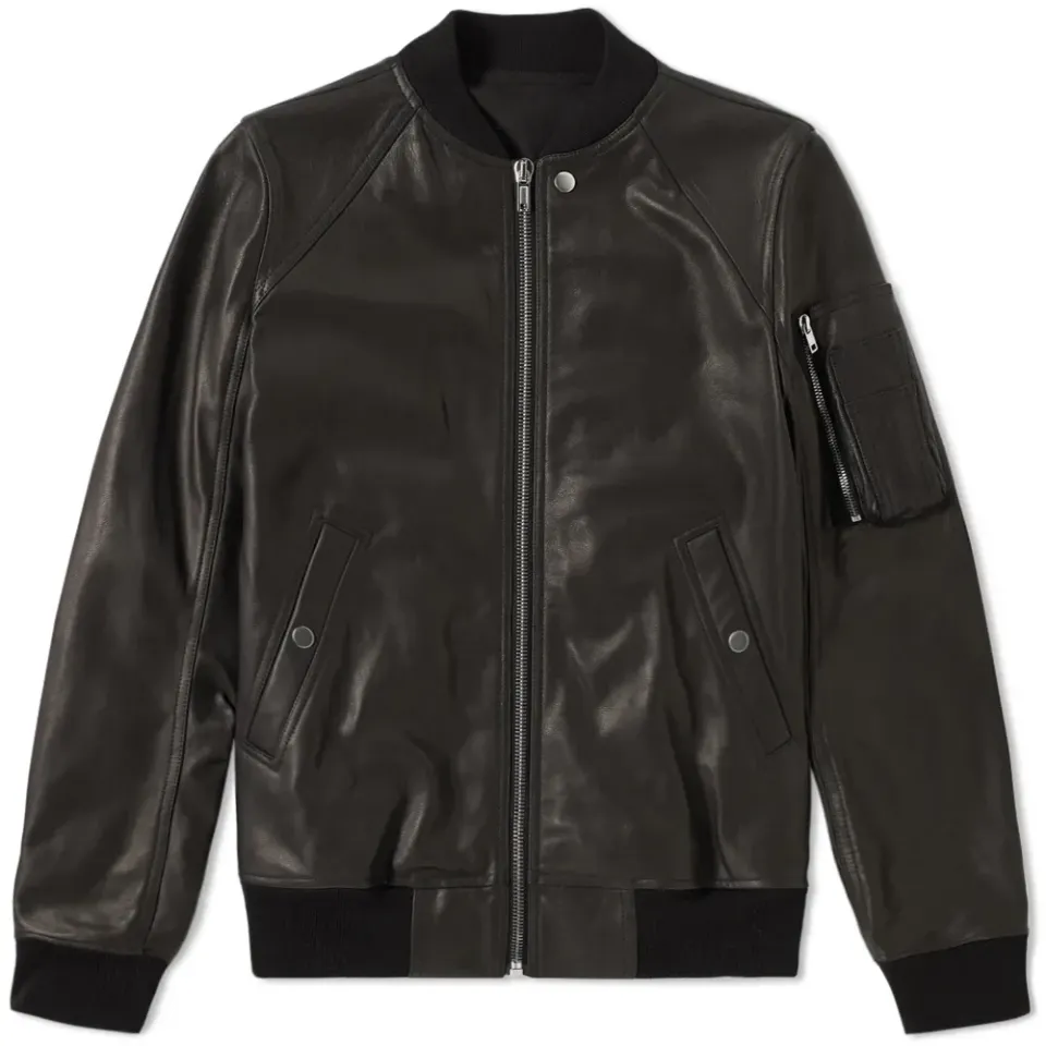 Raglan Leather Bomber Jacket