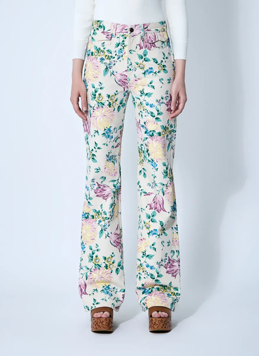Floral Denim Jeans