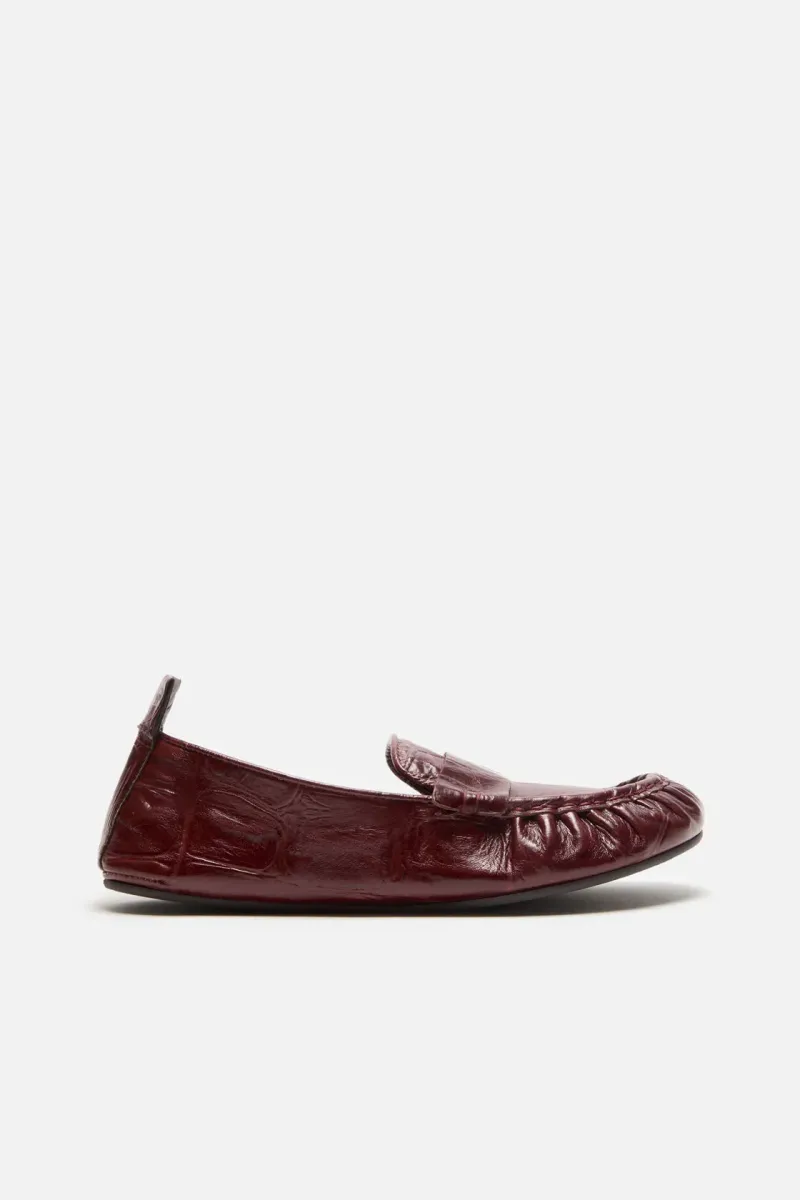 Leather saddle loafers