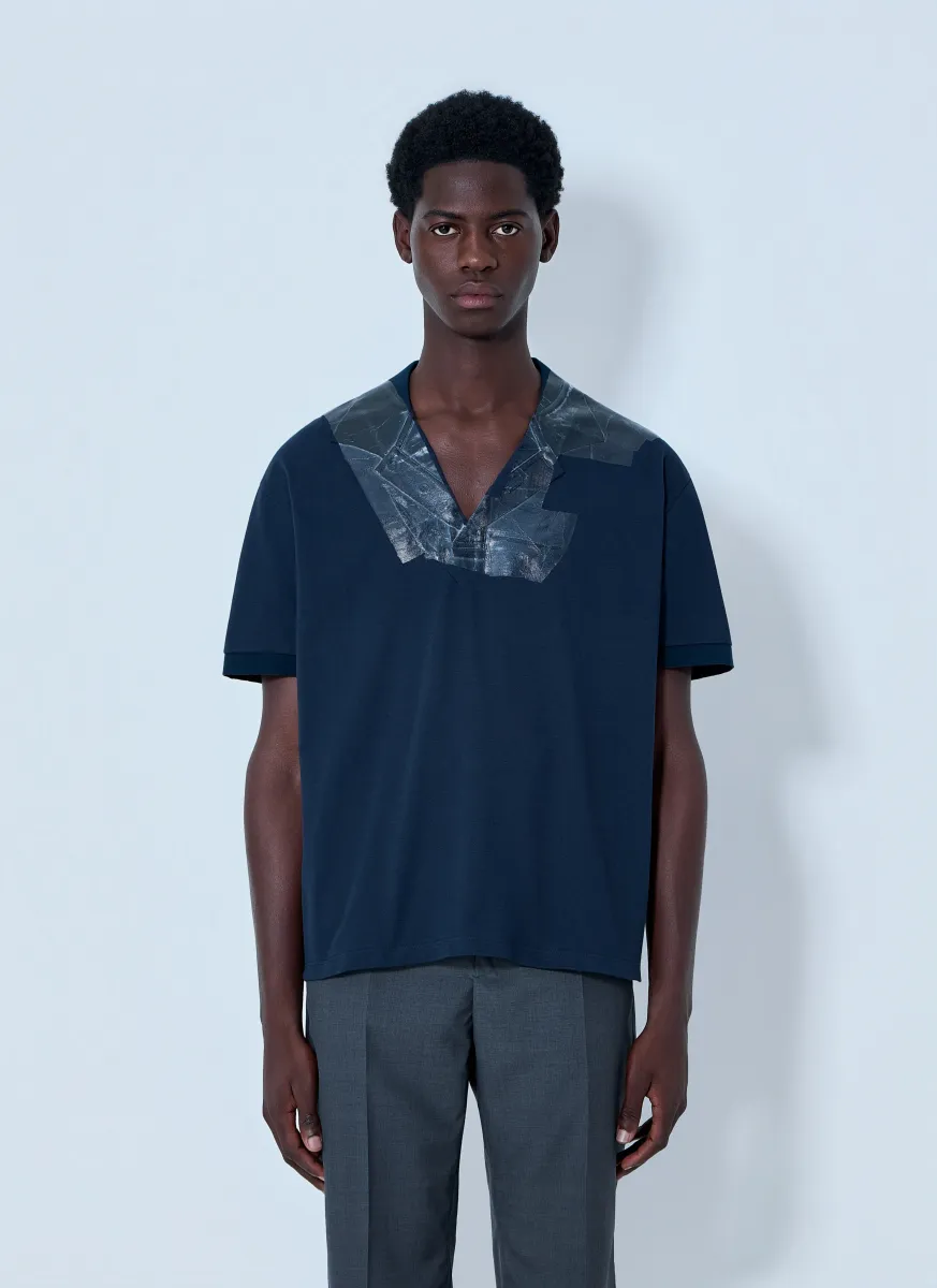 V-Neck Panel T-Shirt