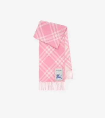 Check Cashmere Scarf in Sugar pink