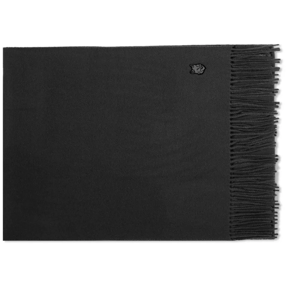 Fox Head Patch Wool Scarf