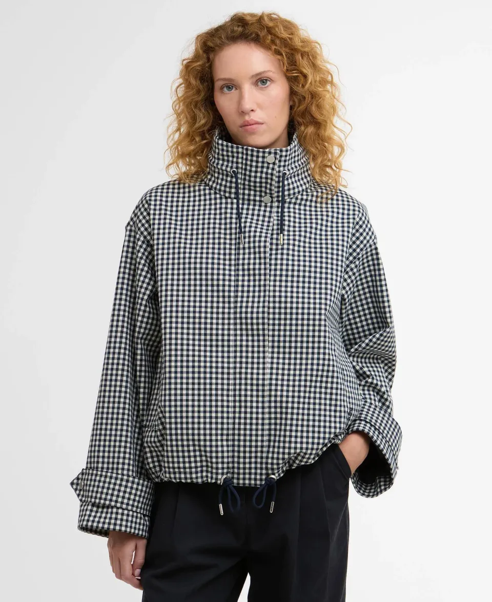 Bronwyn Gingham Funnel-Neck Showerproof Jacket