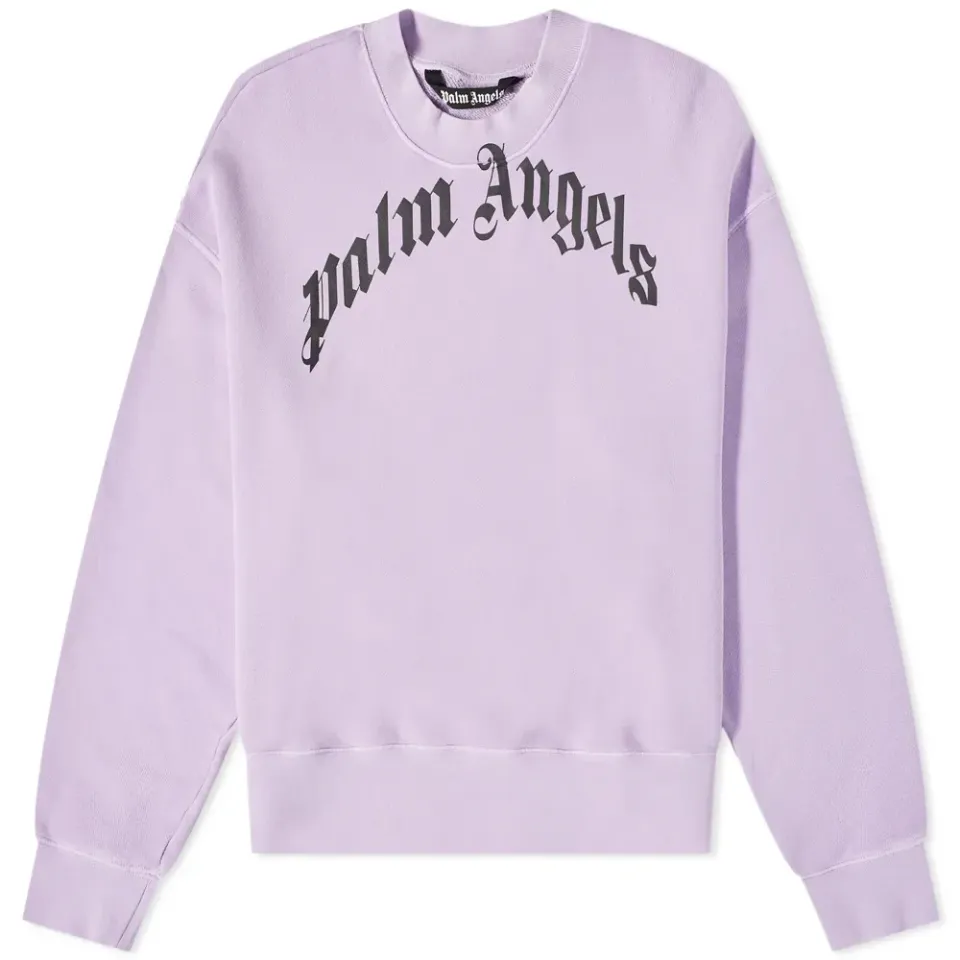 Garment Dyed Curved Logo Crew Sweat