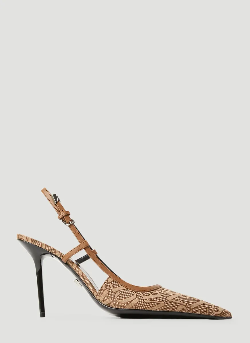 Logo Sling Back High Heels