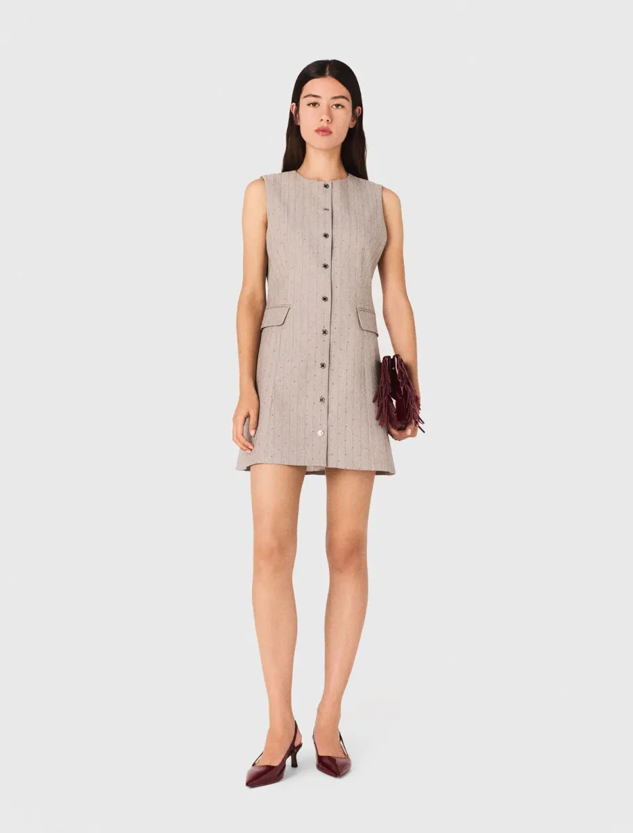 Short rhinestone suit dress