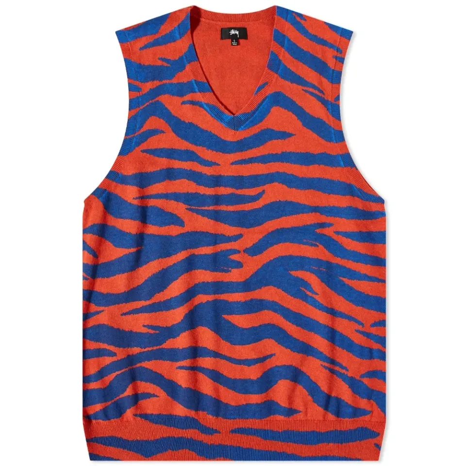 Tiger Printed Sweater Vest