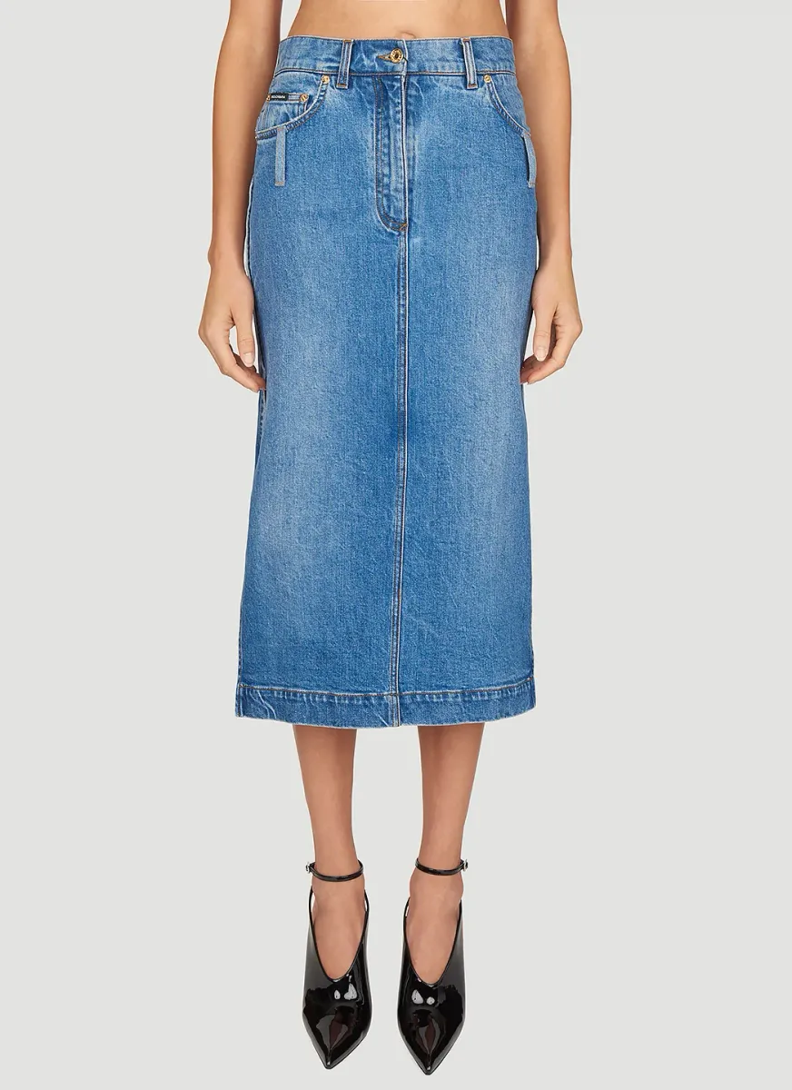 Denim Midi Skirt