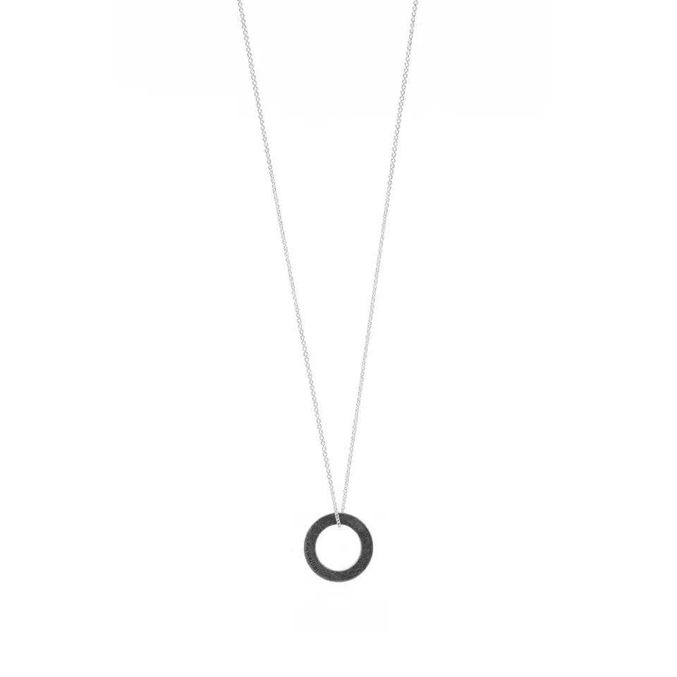 Oxidized Circle Pendant Necklace