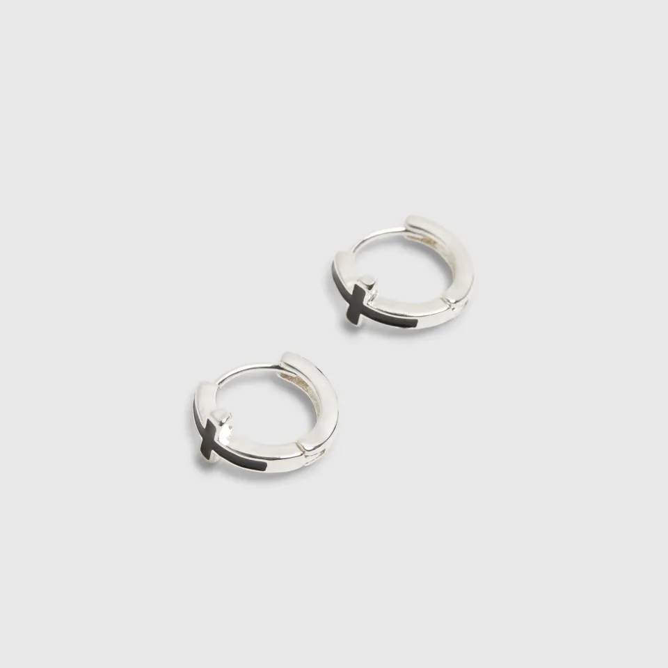 Cross Hoop Earrings