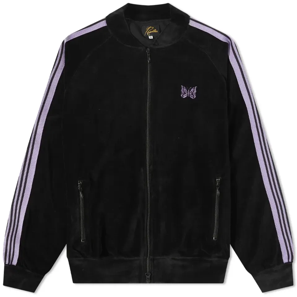 Velour Bomber Track Jacket