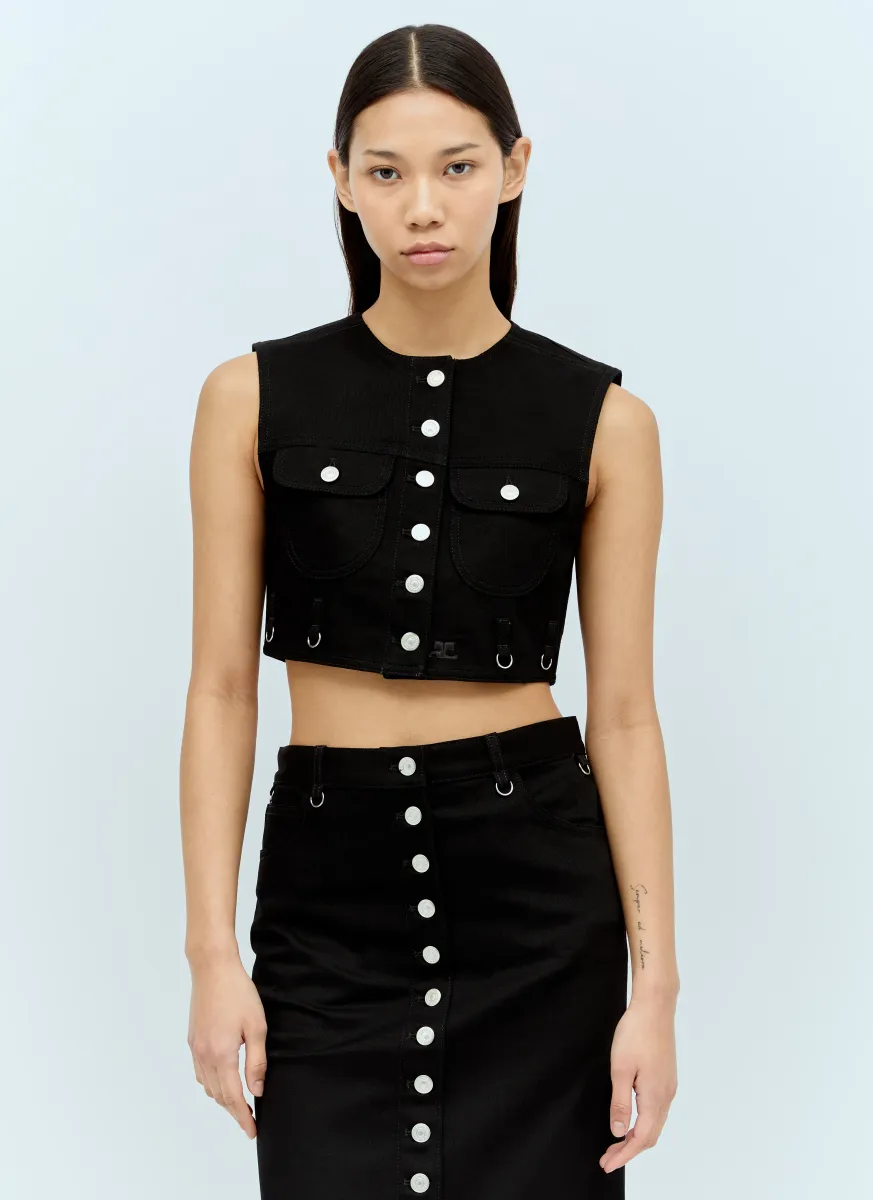 Multiflex Denim Crop Vest