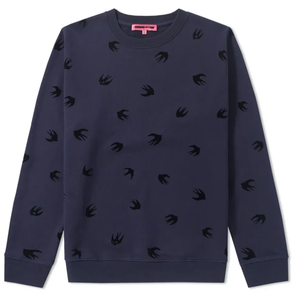 McQ by Alexander McQueen Flocked Swallow Crew Sweat