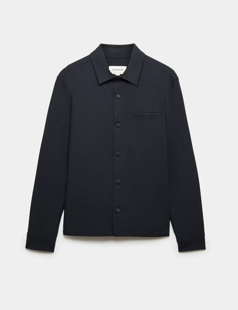 Regular Fit Stretch Twill Overshirt