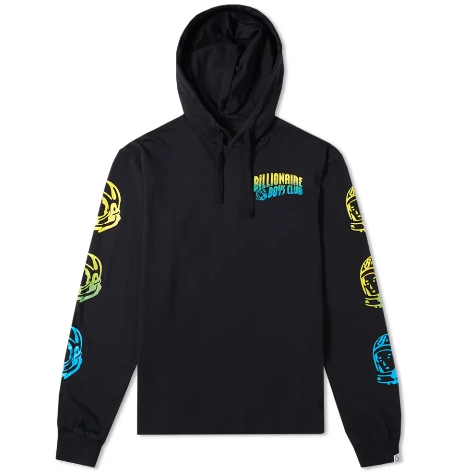 Helmet Print Long Sleeve Hooded Tee