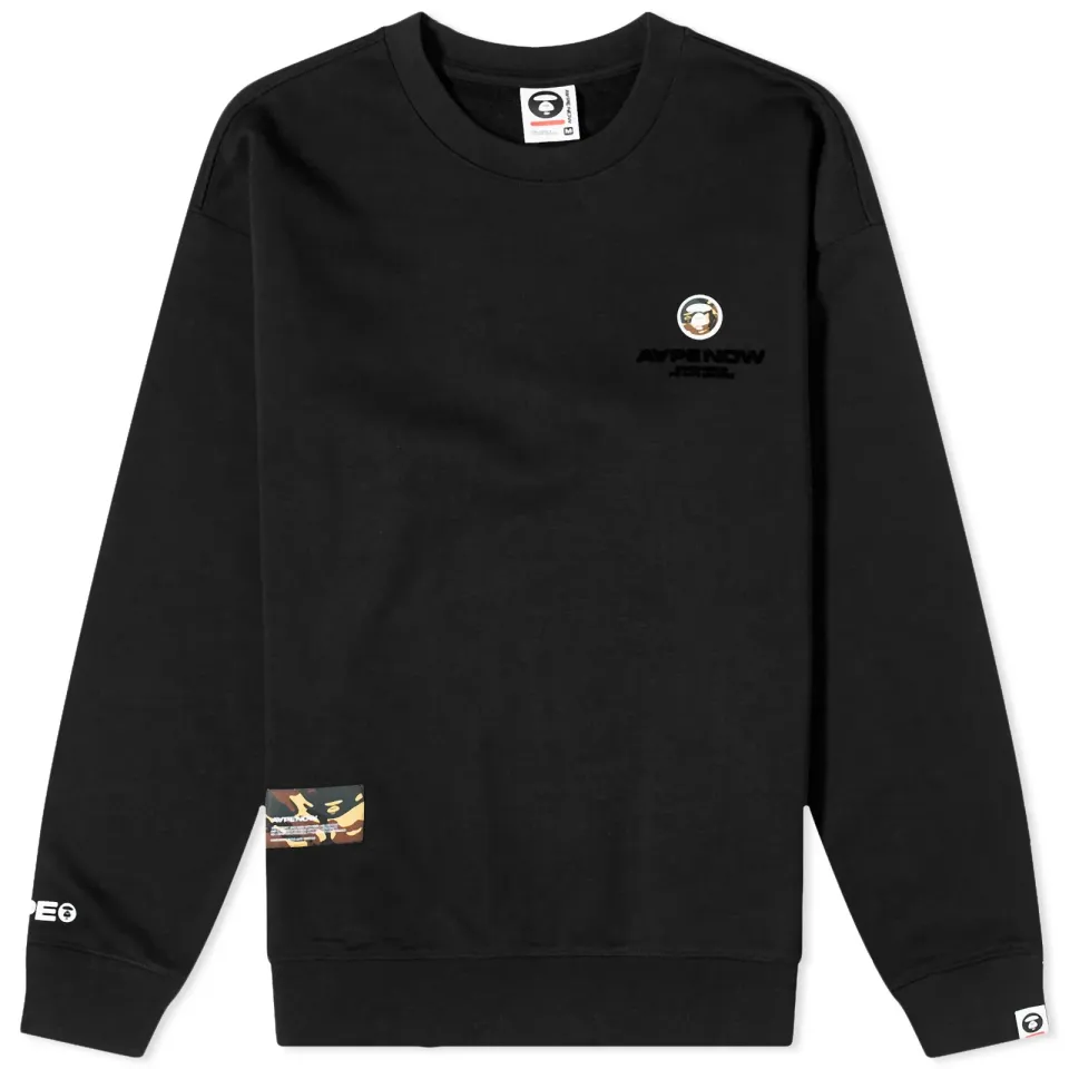 AAPE Now Silicon Badge Crew Sweat