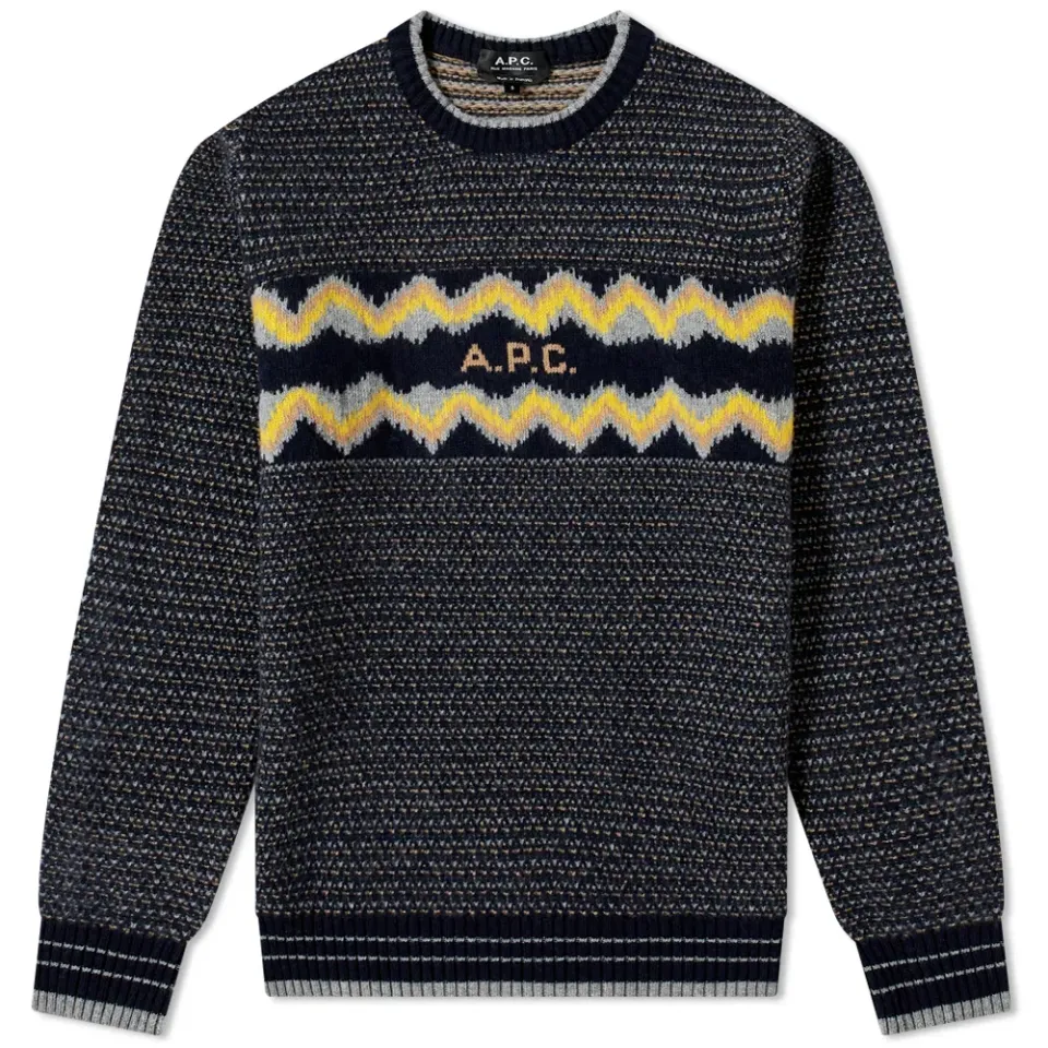 A.P.C. Ben Fair Isle Logo Knit