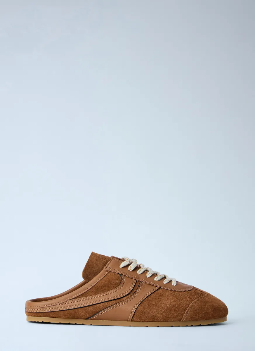 Leather Suede Slip-On Sneakers