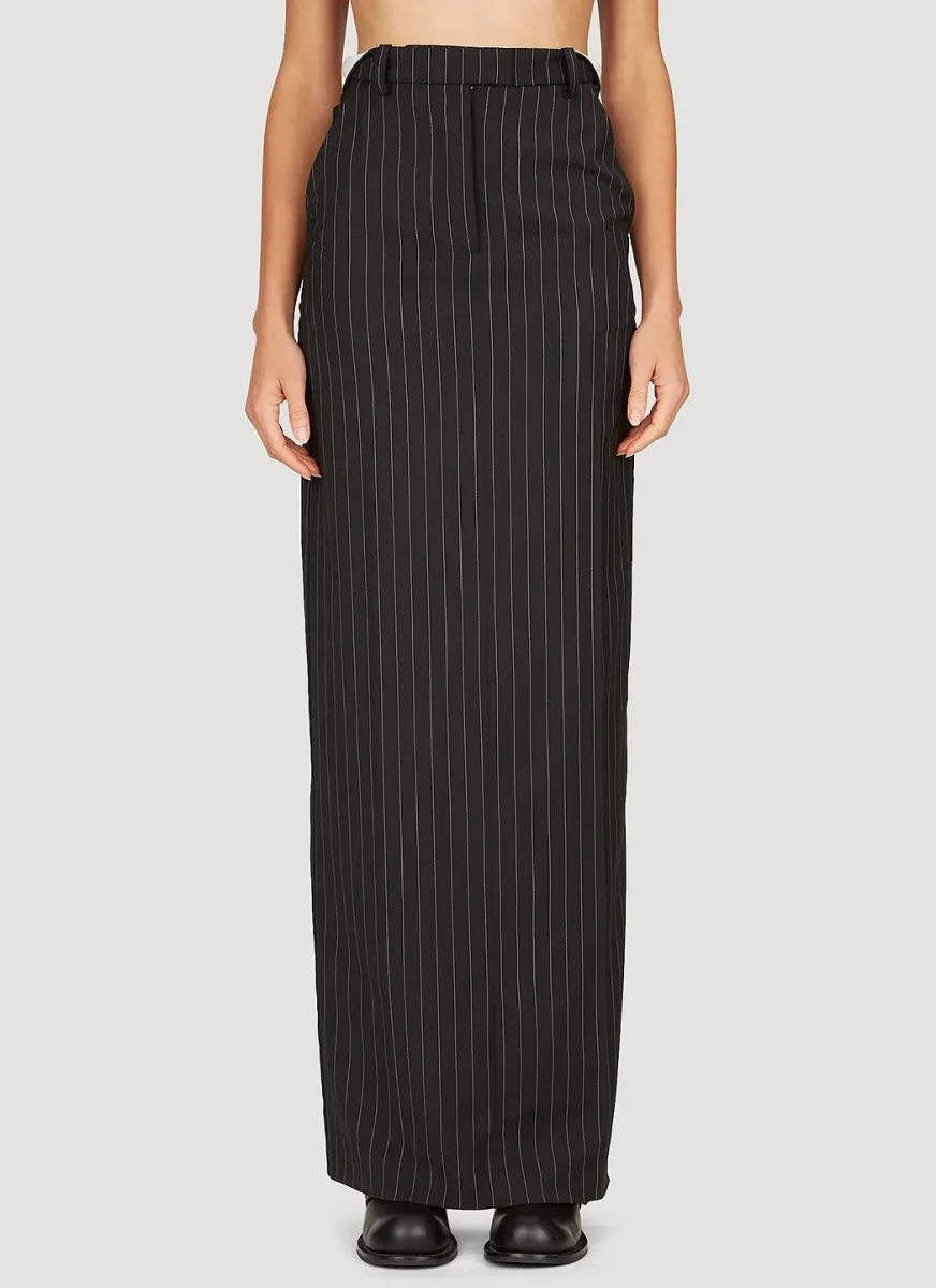 Rolled Waistband Tailored Skirt