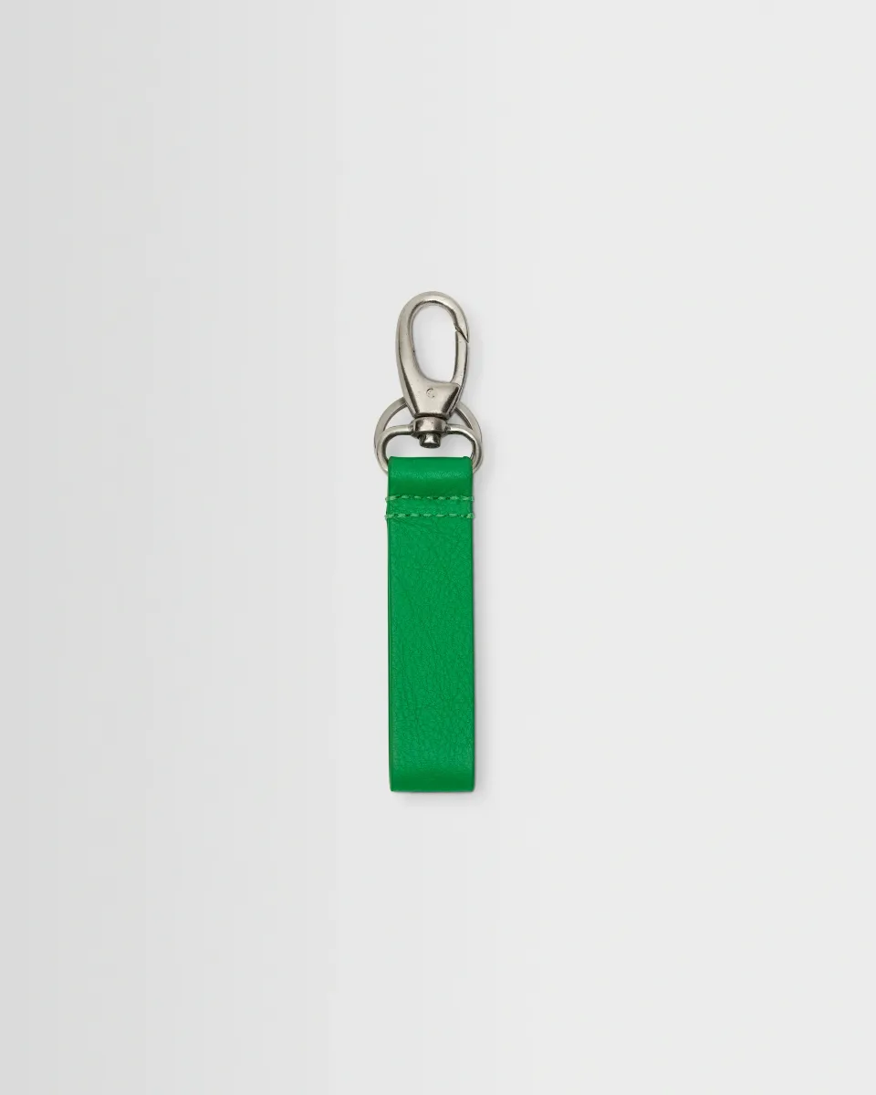 Boston - Bright Green Grain Leather Keyring