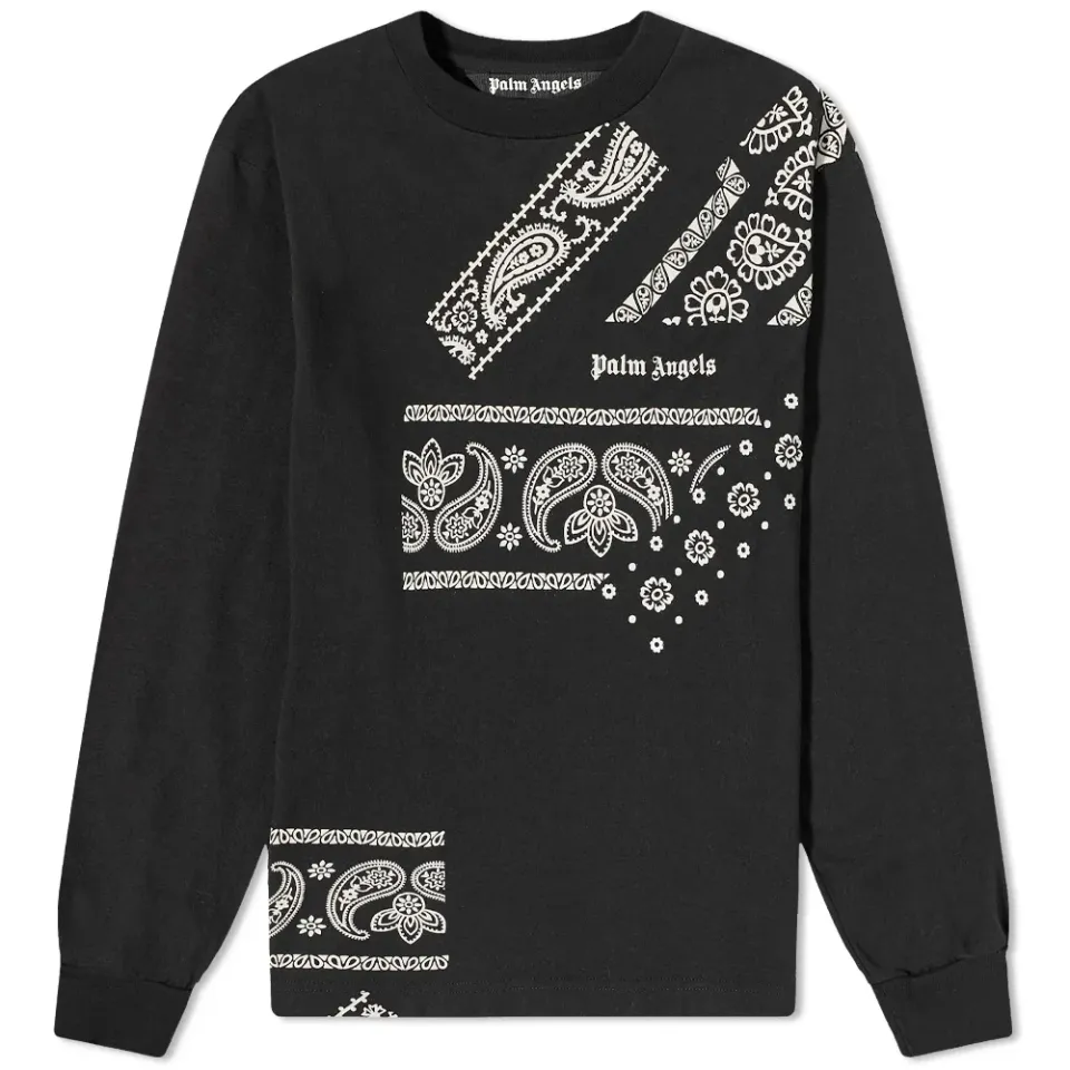 Long Sleeve Bandana Print T-Shirt
