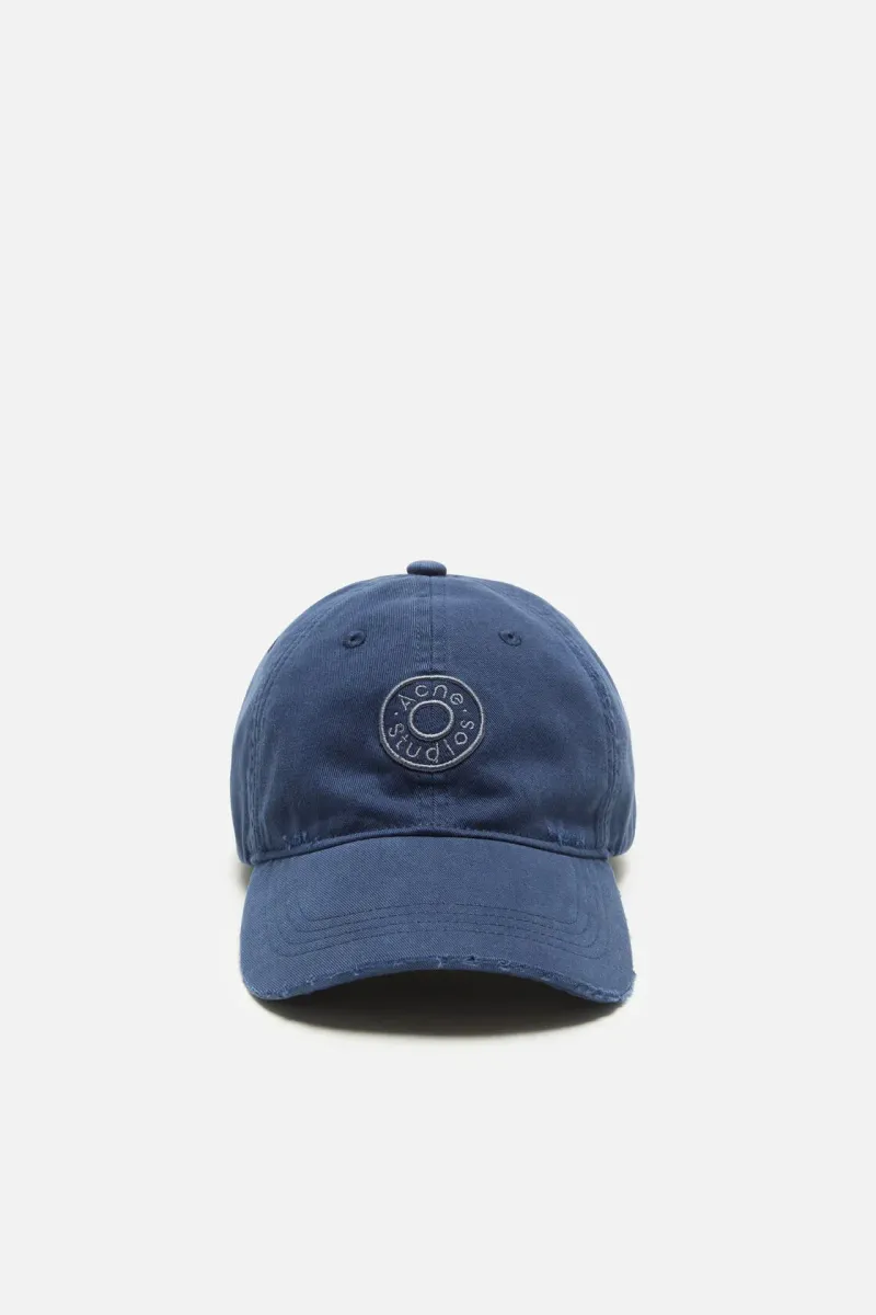 Distressed logo cap