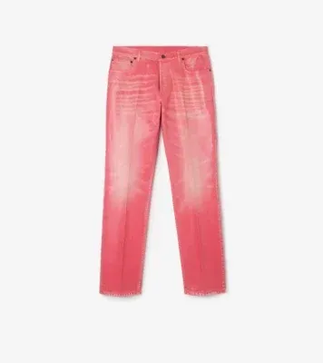 Slim Coated Jeans in Cherry pink - Men, Cotton
