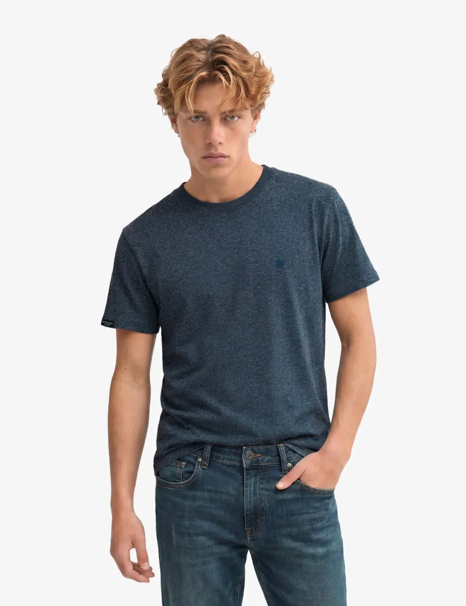 Pure Cotton Embroidered Logo T-Shirt Dark Blue
