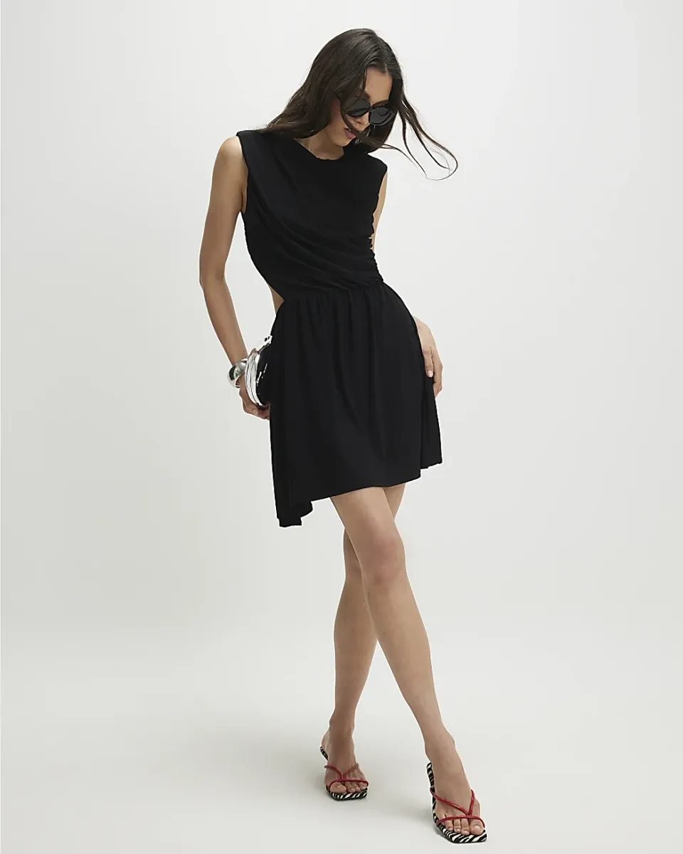 Ruched Cut Out Mini Dress