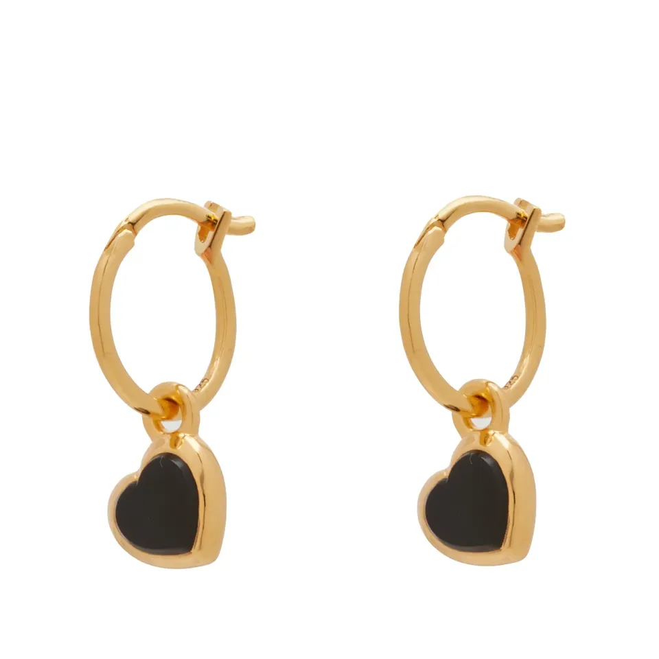 Jelly Heart Charm Mini Hoop Earrings