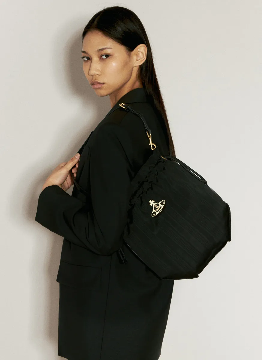 Moire Drawstring Handbag