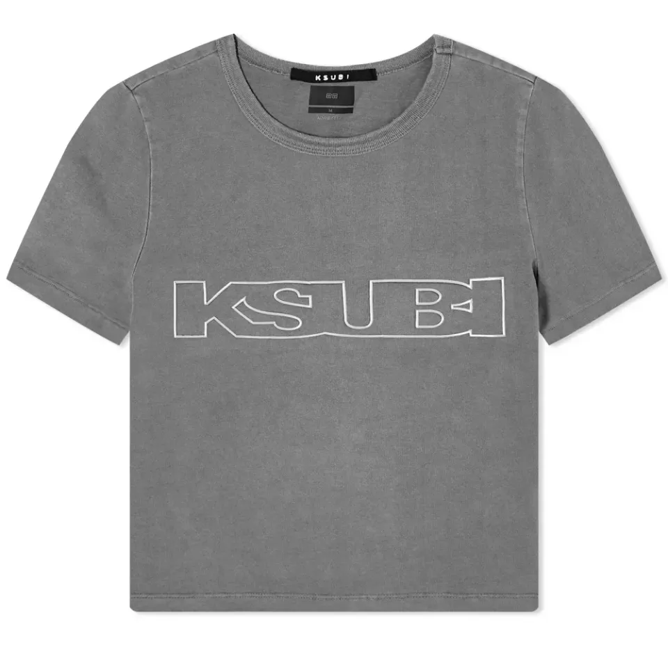 Logo Crop Vinatge Look T-Shirt