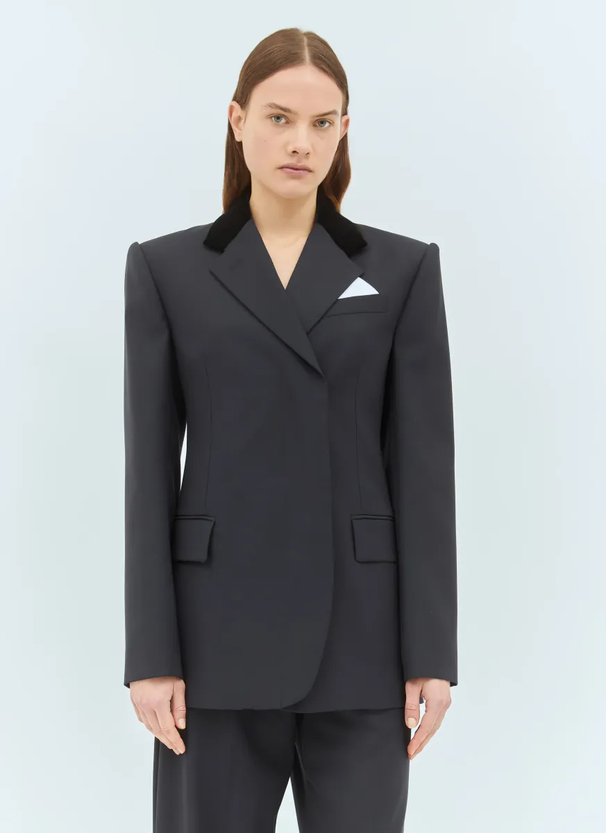 Stretch Wool Tailored Blazer