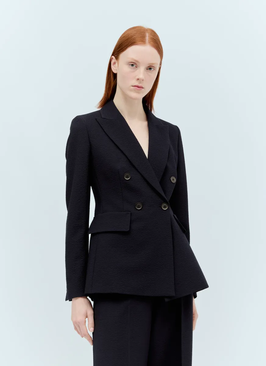 Wool-Blend Double-Breasted Blazer