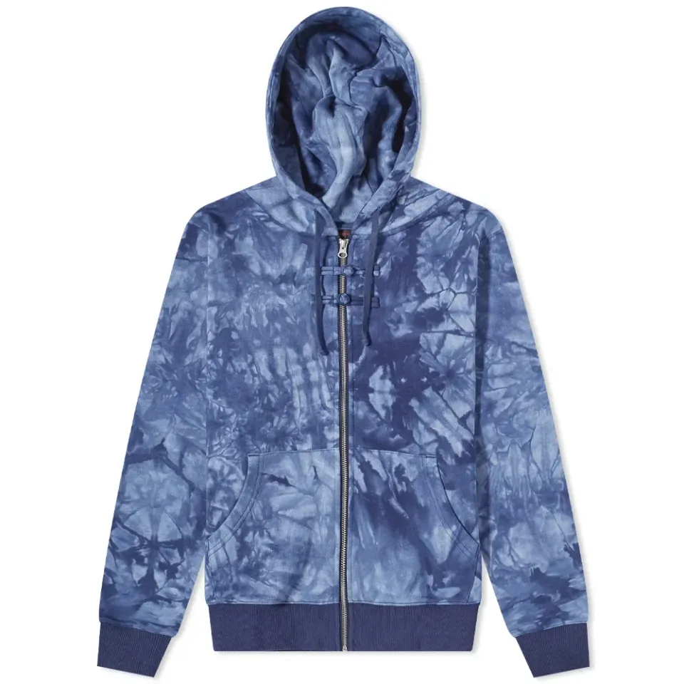 Tie Dye Button Logo Zip Hoodie