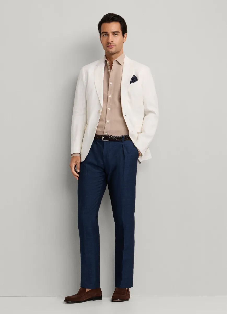 Regular Fit Linen-Cotton Blend Trouser