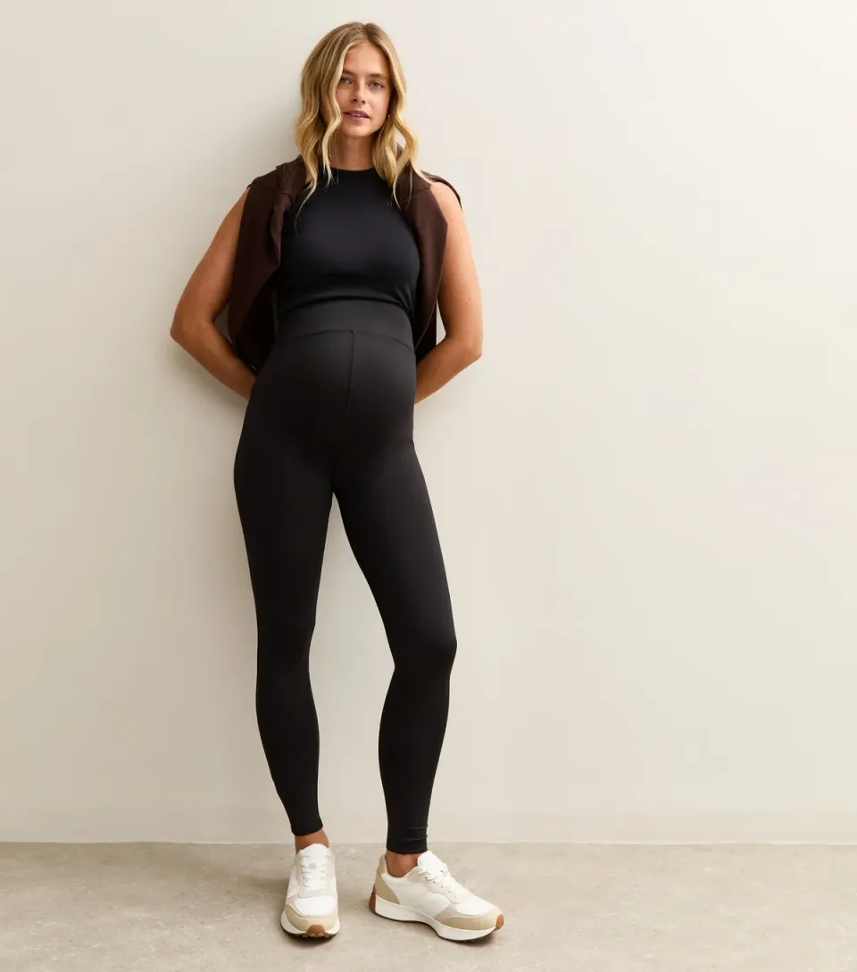 Women's Maternity Black Contour Leggings
