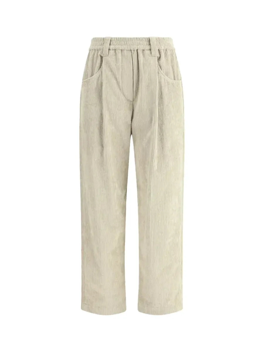 Women corduroy trousers Cool beige