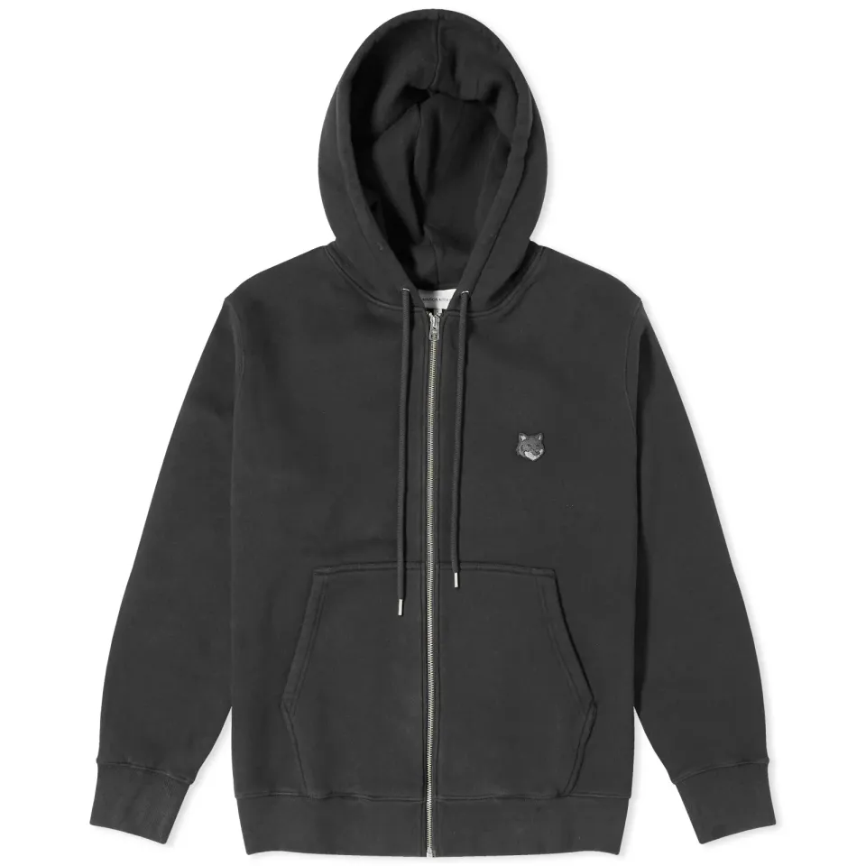 Bold Fox Head Patch Zip Hoodie