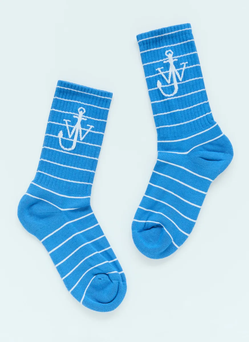 Striped Anchor Socks