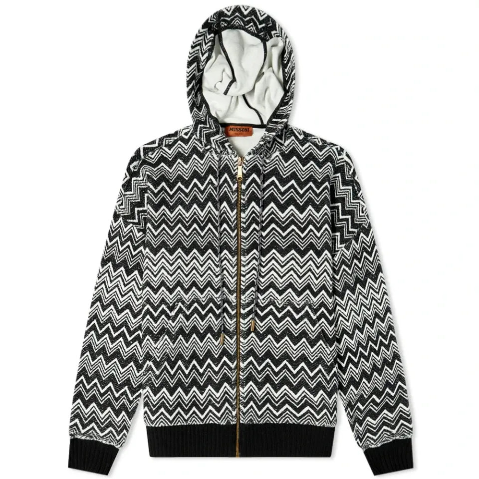 Zig Zag Zip Up Hood