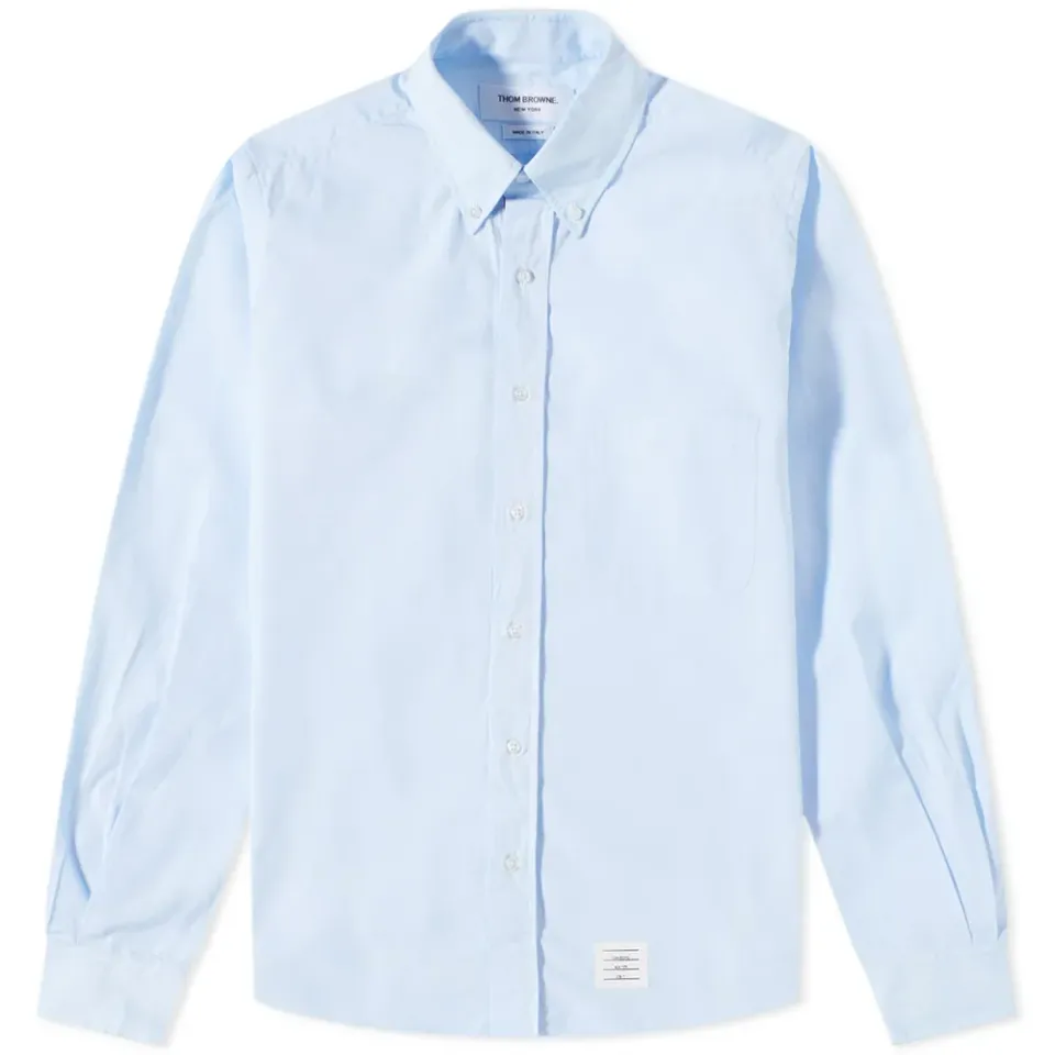 Grosgrain Placket Solid Poplin Shirt